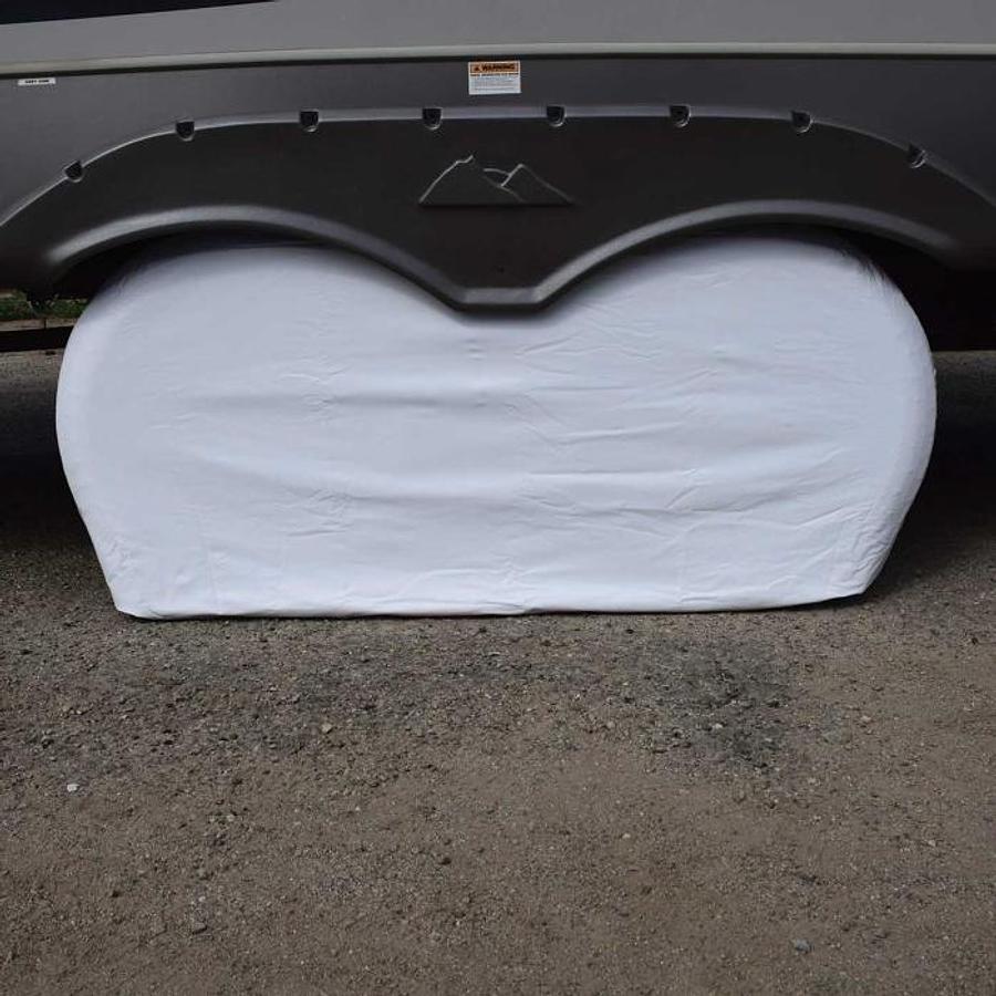 Double Axle Tyre Gard - 30-32" White