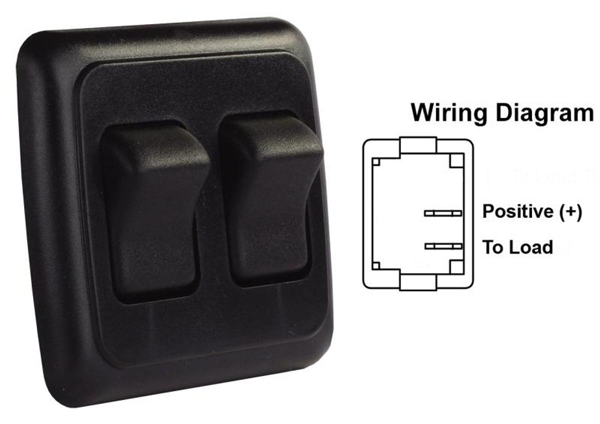 Switch Assembly Double On/off Rocker Switch With Bezel Black