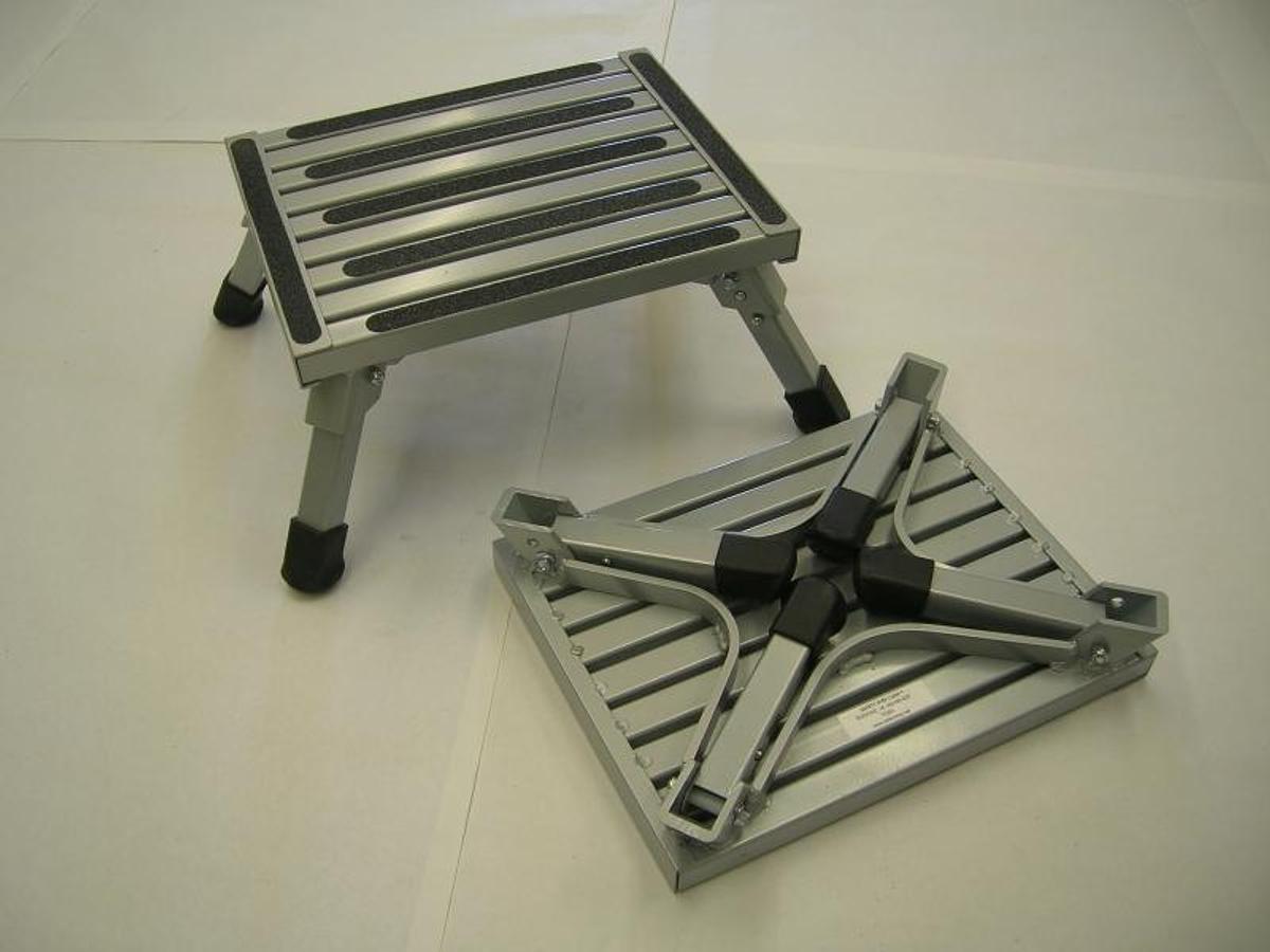 Small Folding Safety Step Silver