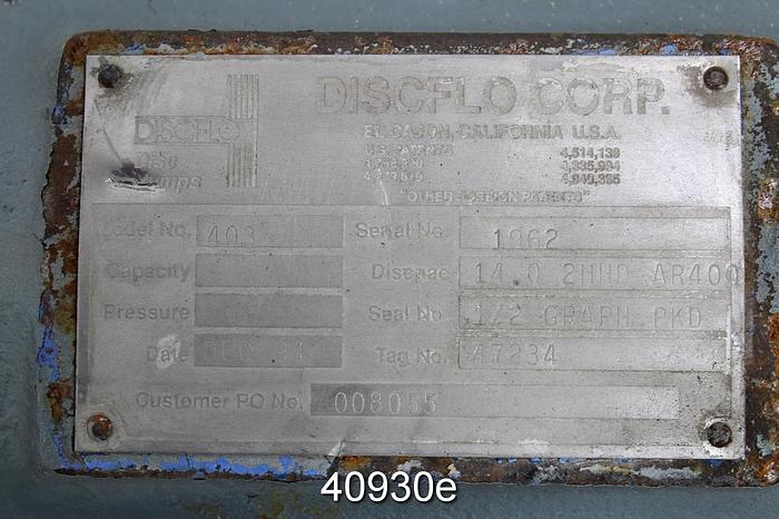 Used Discflo Model 403 Pump Power End #40930