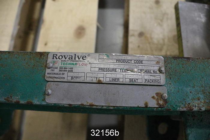 Used Rovalve 12" V-Port Hand Operated Knife Gate Valve #32156