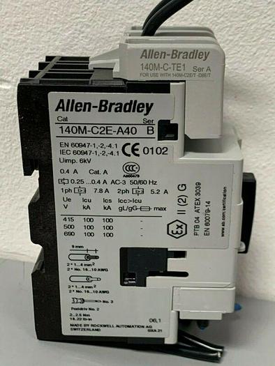 Used Allen-Bradley 140M-C2E-A40 Standard Magnetic Motor Protector Circuit Breaker