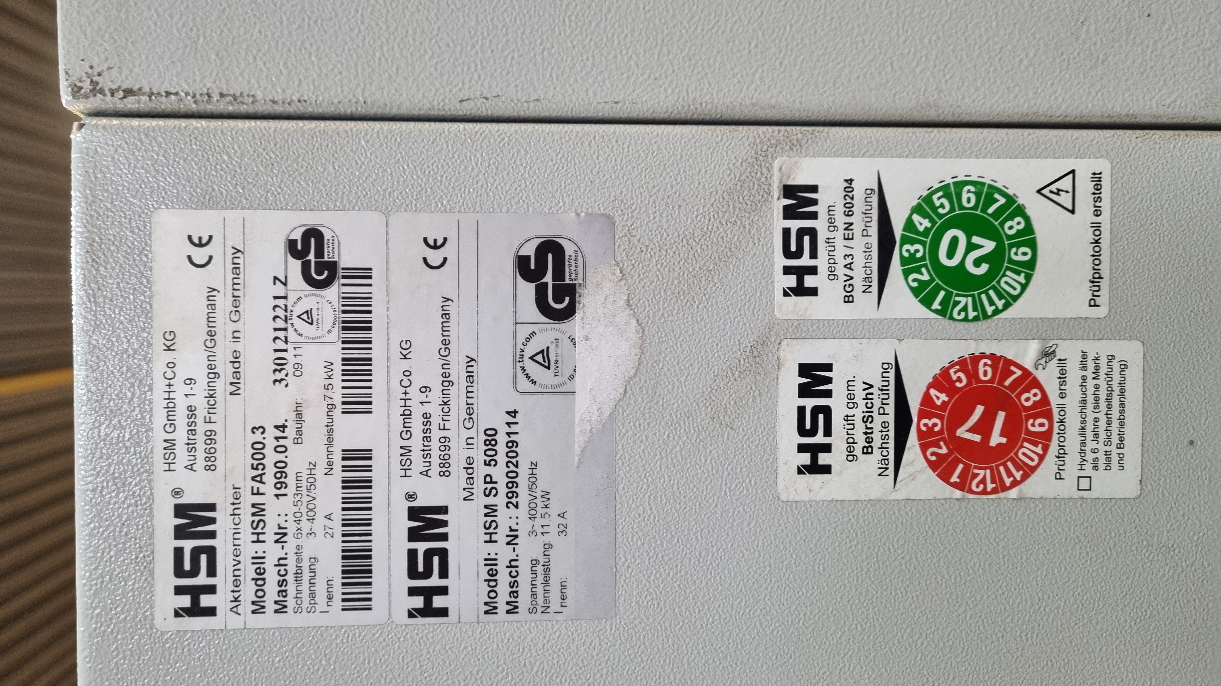 Used Schredder-Pressen-Kombination HSM Powerline SP 5088