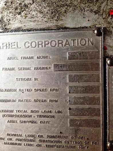 Used Item 0541 : Sullair 900CFM / 350PSI Air Compressor & Ariel JPG/2 Booster Combo