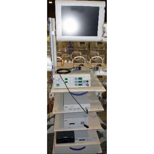 Usato COLONNE DE COELIOCHIRURGIE LEMKE GERMANY AVEC  ECRAN PLAT LEMKE 14,5 POUCES