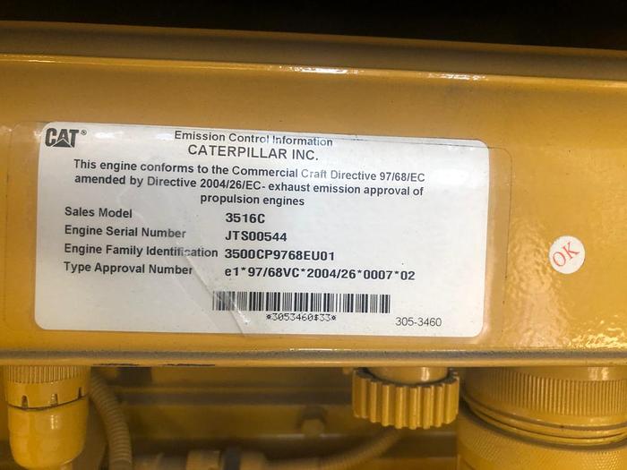 Caterpillar 3516C New Generator sets - 6 marine units mfg 2014 Tier II with certificate.