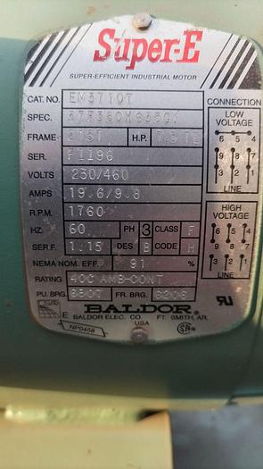 Used Pump, Centrif, 7.5 HP, 3" In / 2.5" Out, TACO, FE Series #C744913