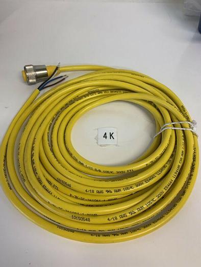 Turck RKM 40-6M RKM40-6M U2046-1 Minifast 7/8" Cordset 4-Wire 300V 9A Straight