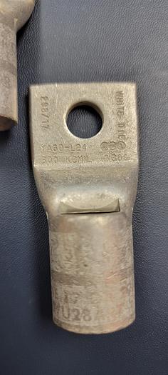 LOT OF 2) BURNDY WHITE DIE298/17 YA30-L24 1-hole Crimp Compression Lug N300 (C)