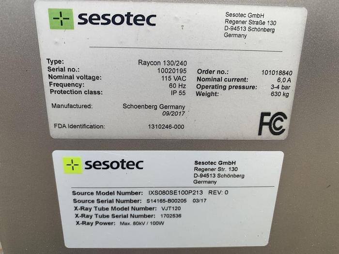Used Detector, Metal, 5" x 10", X-Ray, Sesotec, Raycon 130/240, #S744090