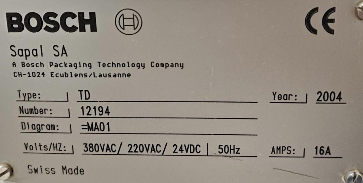 Used Bosch Sapal TD chocolate bar wrapper