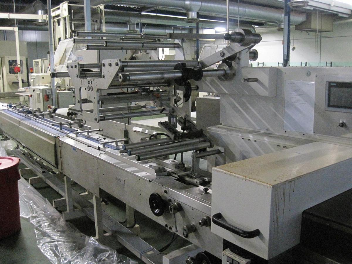 Used Tevopharm Pack 70 flowpack with TD14 automatic infeed