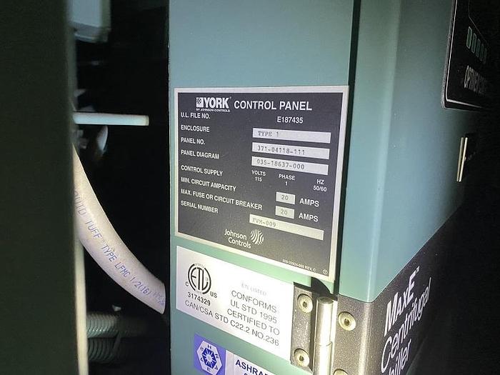 Used YORK MAXE 550 TON CENTRIFUGAL CHILLER MFG. 2013