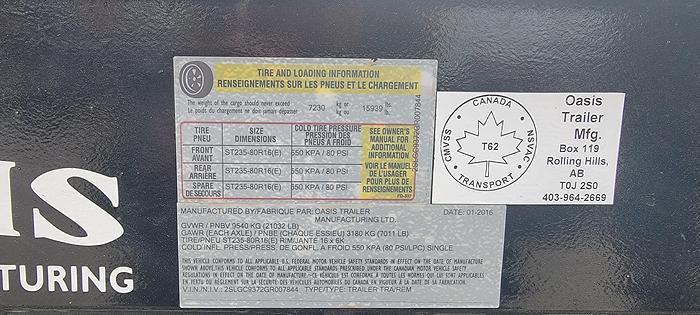 Used 2016 OASIS 25' LOWBOY GOOSE NECK WITH FLIP UP RAMPS 