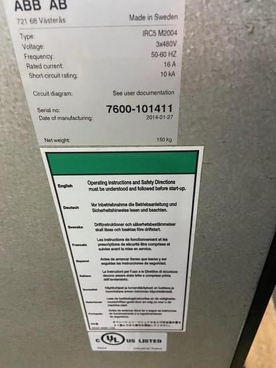 Used ABB IRB 7600-500KG X 2.55 METER REACH 6 AXIS ROBOT WITH ABB IRC 5 CONTROLLER NEW 2014 #104853