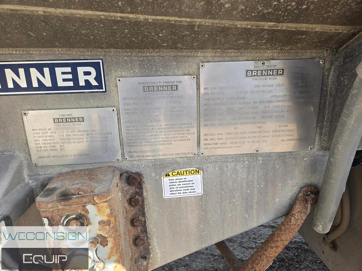 Used 2013 Brenner 42m3 Aluminum Tanker Trailer