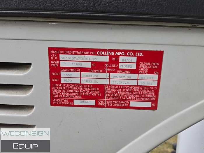 Used 1996 Mack CS200P Single Axle Boom/ Crane Truck