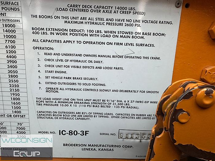 Used 2002 Broderson IC-80-3F
