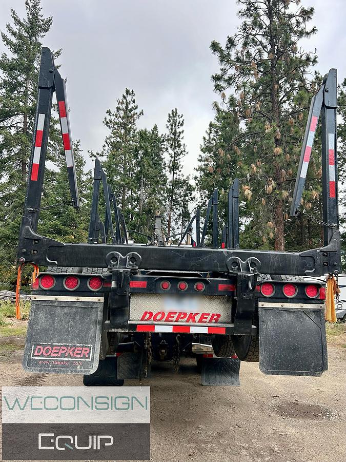 Used 2019 Freightliner Tri Drive Log Truck w/ 2019 Doepker Quad Axle Log Trailer