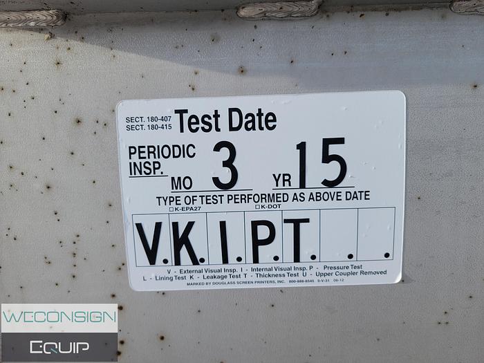 Used 2012 Brenner 407 Stainless Straight Vac Tank Rig Up (not chassis mounted)