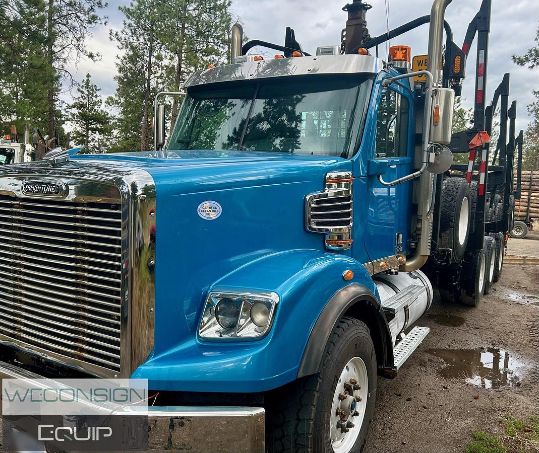 Used 2019 Freightliner Tri Drive Log Truck w/ 2019 Doepker Quad Axle Log Trailer