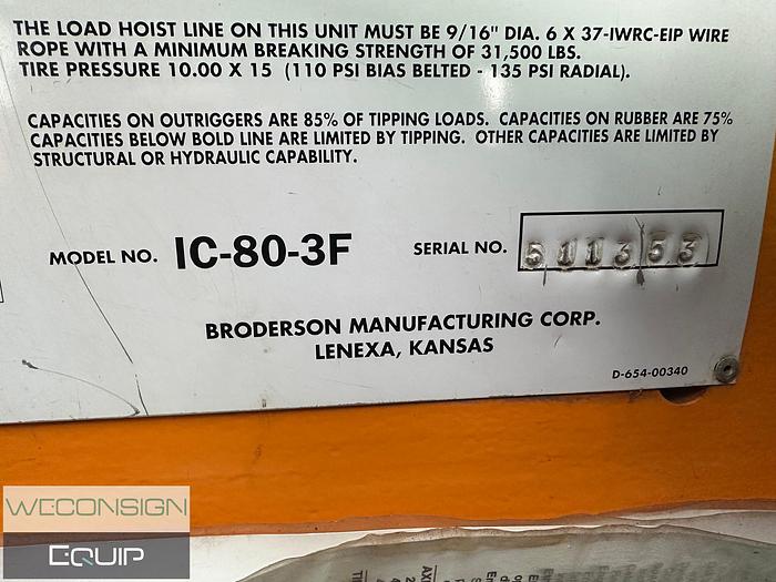 Used 2002 Broderson IC-80-3F