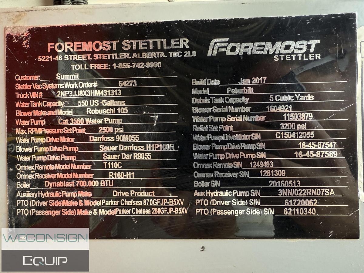 Used 2017 Peterbilt Single Axle Hydrovac