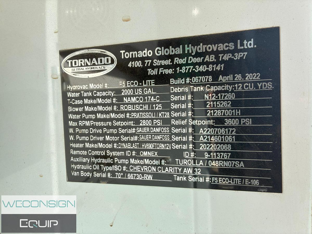 Used 2023 Kenworth T800 Tri-Drive Tornado Hydrovac