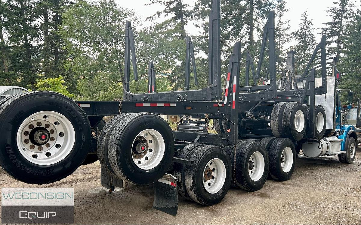 Used 2019 Freightliner Tri Drive Log Truck w/ 2019 Doepker Quad Axle Log Trailer