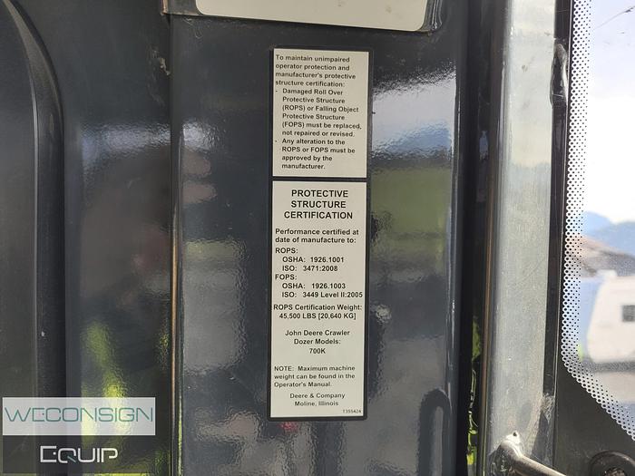 Used 2019 John Deere 700K LGP Dozer