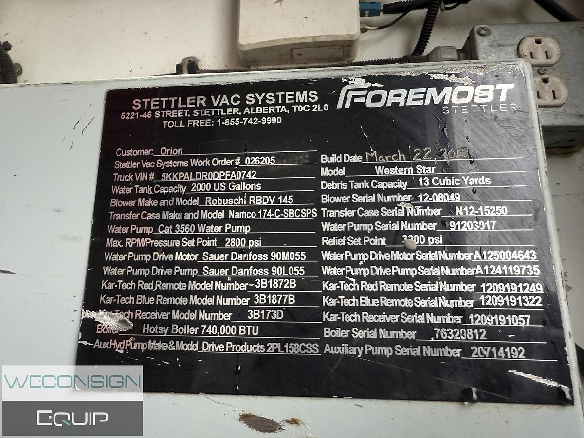 Used 2013 Western Star Hydro Excavator