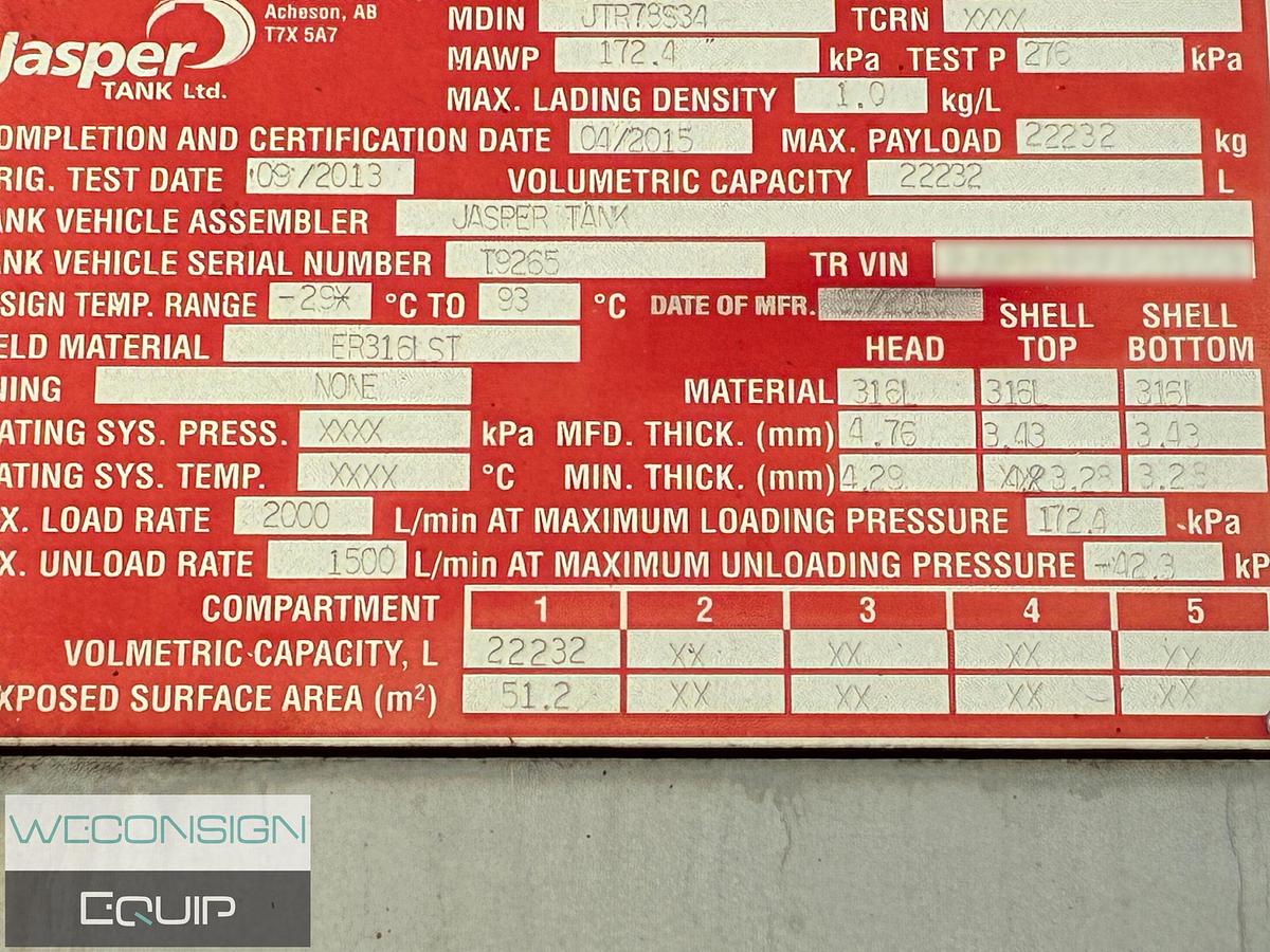 2015 Jasper Tanks TC407 Stainless Pup