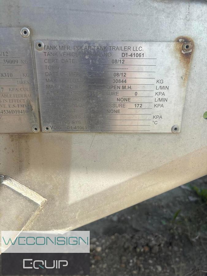 Used 2013 Polar Stainless 407 Tanker Trailer