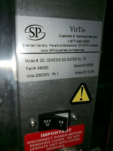 Used Virtis Genesis 25L SQ Super XL-70 Lyophilizer / Freezer Dryer w/ Stoppering
