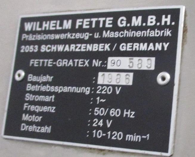 Used 1986 FETTE GRATEX