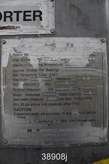Used Bird (Sulzer) 900 Pressure Screen #38908