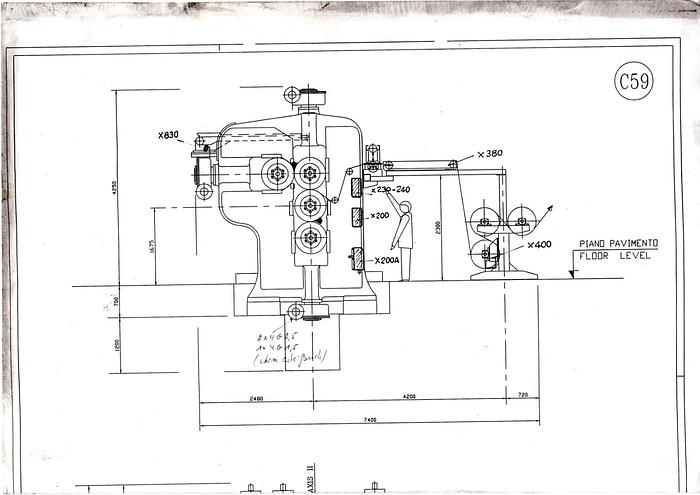 Used 1999 Pirelli (Refurbished by Comerio Ercole) 4 roll inverted L Calender