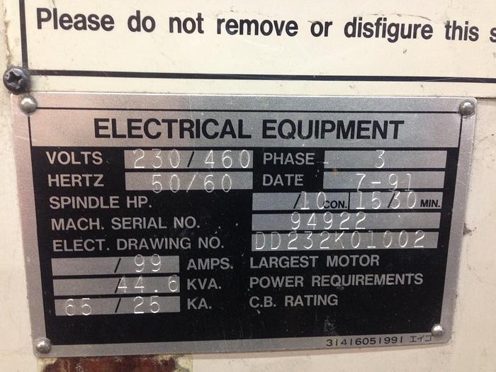 Used 1991 MAZAK Mazak H400N 3 Axis Horizontal Mill