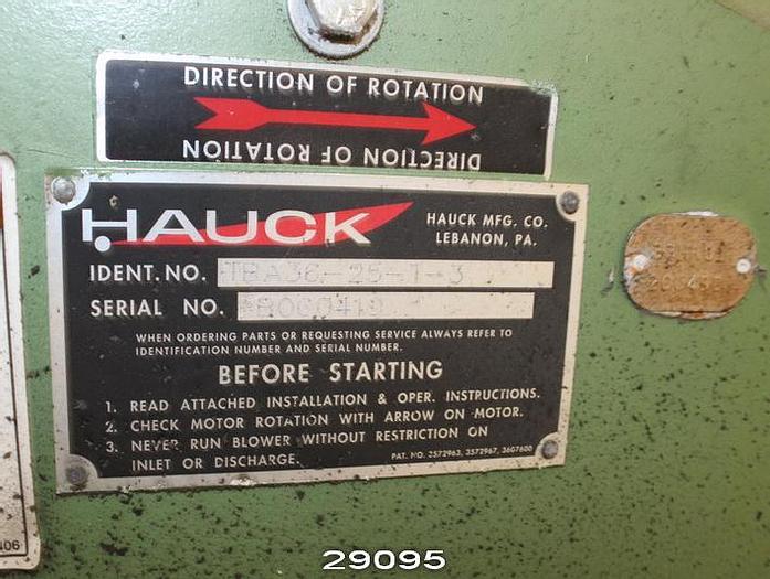Used Hauck TBA36-25-T-3 Blower, With Westinghouse AC Motor #29095