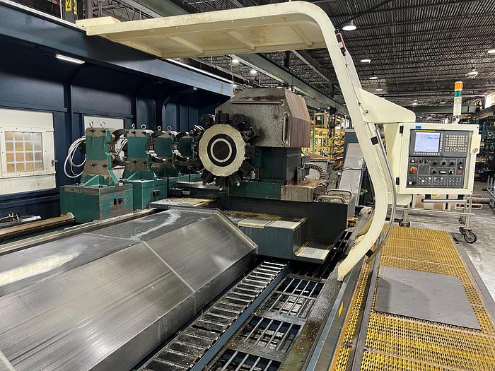 Used 2016 Johnford LC-50360D 50" x 354" HD CNC Flatbed Lathe with Y-Axis & Milling