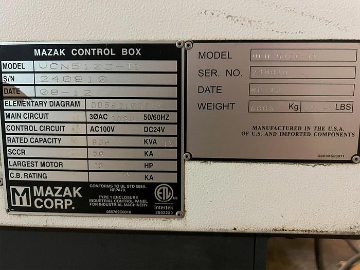 Used 2012 Mazak VCN 510C-II/40 CNC Vertical Machining Center