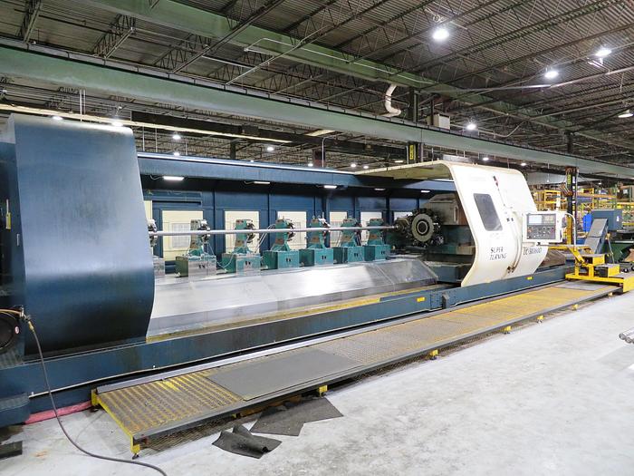 Used 2016 Johnford LC-50360D 50" x 354" HD CNC Flatbed Lathe with Y-Axis & Milling