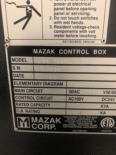 Used 2007 Mazak QTN 200MS-II Dual Spindle CNC Turning Center with Milling
