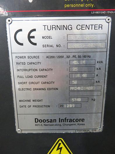 Used 2012 Doosan Puma 300C CNC Turning Center