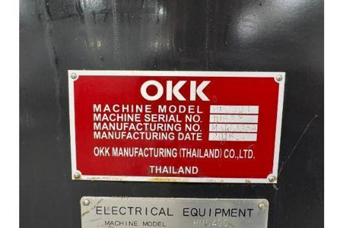 Used 2016 OKK HMC400 4-Axis CNC Horizontal Machining Center with Integrated FANUC 6-Axis Robotic Loading Cell