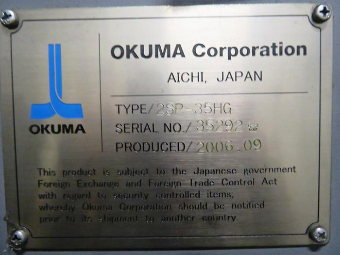 Used 2006 Okuma 2SP-35HG Twin Spindle CNC Chucker