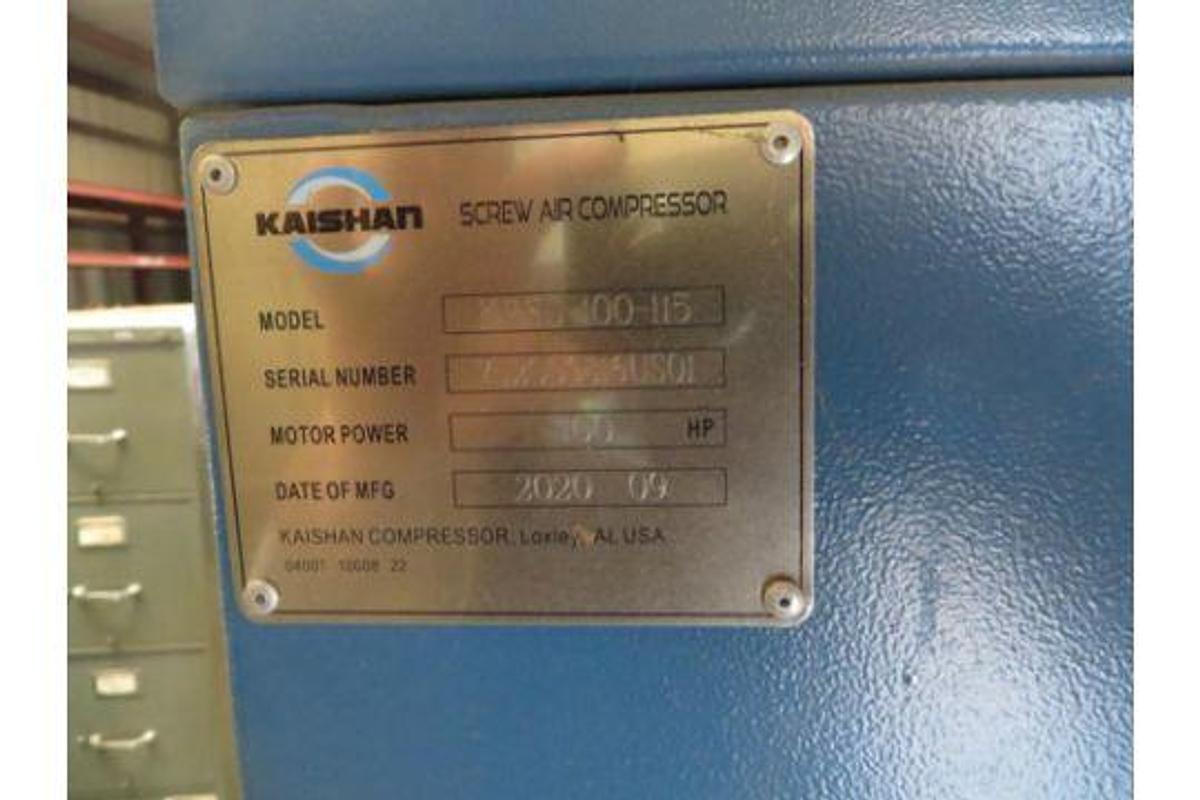 Used 2020 Kaishan KRSD-100-115 100HP Rotary Screw Air Compressor