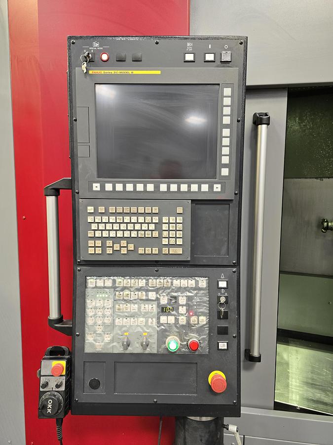 Used 2016 OKK HMC400 4-Axis CNC Horizontal Machining Center with Integrated FANUC 6-Axis Robotic Loading Cell