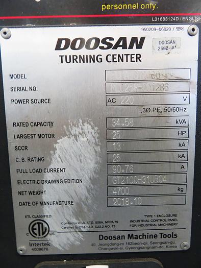 Used 2018 Doosan Puma GT2600