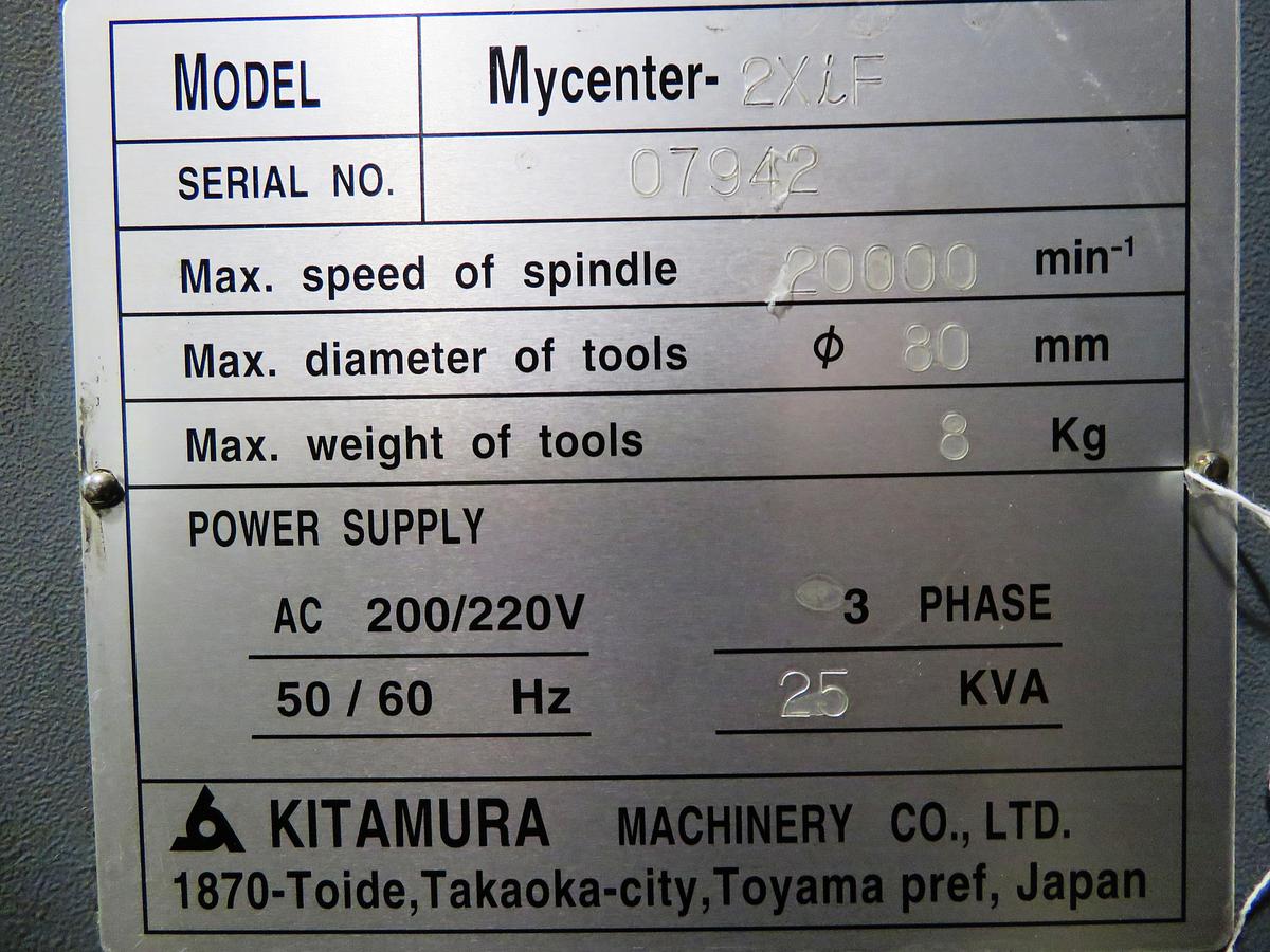 Used 2008 Kitamura MYCENTER 2XiF CNC Vertical Machining Center